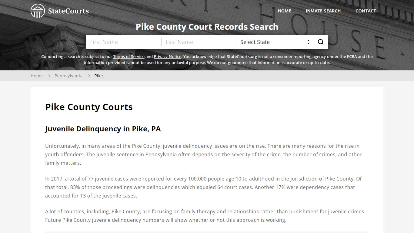 Pike County, PA Courts - Records & Cases - StateCourts
